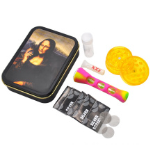 Wholesale Custom Sticker Silicone Smoking Pipe Herb Grinder Cigarette Gift Case Set Smoking Accessories